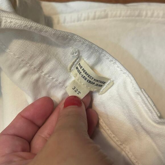 Madewell The Perfect Vintage Wide-Leg Crop Jean Tile White Size 32 - Picture 5 of 8